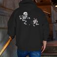 Skeleton Chasing Dog Boston Terrier Halloween Pet Lover Men Zip Up Hoodie Back Print, Boston Terrier Halloween Hoodies, funny gift
