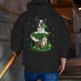 St Patrick's Day Leprechaun Boston Terrier Dog Shamrock For Men Women Kids Men Zip Up Hoodie Back Print, funny gift