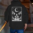 Tarot Card Vintage Crescent Moon Boston Terrier Dog Mom Men Zip Up Hoodie Back Print, Boston Terrier Mom Hoodies, Boston Terrier Tarot Hoodies, funny gift