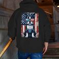 Vintage Boston Terrier Dog American USA US Flag Pets Lovers Men Zip Up Hoodie Back Print, American Boston Terrier Hoodies, funny gift