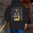 Vintage Boston Terrier Dog Men Zip Up Hoodie Back Print, funny gift