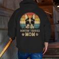 Vintage Boston Terrier Mom Dog Lovers Mother's Day Men Zip Up Hoodie Back Print, Boston Terrier Mom Hoodies, funny gift