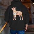 Vintage Floral Boston Terrier For Dog Lover Men Zip Up Hoodie Back Print, funny gift