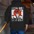 Vintage Japanese Dogzilla Boston Terrier Men Zip Up Hoodie Back Print, funny gift