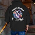 Watercolor Floral Boston Terrier Mama Dog Lover Mother's Day For Men Women Girls Kids Men Zip Up Hoodie Back Print, funny gift
