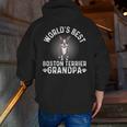 World's Best Boston Terrier Grandpa Dog Grandfather For Men Women Girls Kids Men Zip Up Hoodie Back Print, funny gift