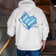 Bavarian Flag As Heart Blue Diamond Bavaria Men Zip Up Hoodie Back Print, funny gift