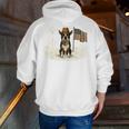 Boston Terrier 4th Of July US American Flag Dog Patriotic Men Zip Up Hoodie Back Print, Patriotic Boston Terrier Hoodies, American Boston Terrier Hoodies, Boston Terrier 4th Of July Hoodies, funny gift