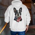 Boston Terrier American Flag Men Zip Up Hoodie Back Print, American Boston Terrier Hoodies, funny gift