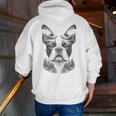 Boston Terrier Dog Bostie Nature Memorial Idea Men Women Men Zip Up Hoodie Back Print, funny gift