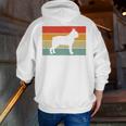 Boston Terrier Dog Lover Retro Vintage Cool For Dog Owner Men Zip Up Hoodie Back Print, funny gift