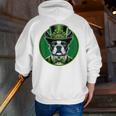 Boston Terrier Dog St Patricks Day Irish Pet Lover Men Women Kids Men Zip Up Hoodie Back Print, funny gift