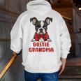Boston Terrier Grandma Dog Lovers Puppy Bostie Owner Men Zip Up Hoodie Back Print, funny gift