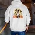 Boston Terrier Halloween Dog Lover Pumpkin Costume Men Zip Up Hoodie Back Print, Boston Terrier Halloween Hoodies, funny gift