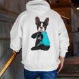 Boston Terrier I Love Mom Apparel Men Zip Up Hoodie Back Print, Boston Terrier Mom Hoodies, funny gift