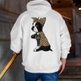 Boston Terrier Lover I Love Mom Tattoo Leopard Men Zip Up Hoodie Back Print, Boston Terrier Mom Hoodies, funny gift