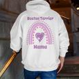 Boston Terrier Mama Cute Rainbow Paw Heart Shape Men Zip Up Hoodie Back Print, funny gift