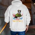 Boston Terrier Merry Christmas Tree Lights Dog X-Mas Dogs Men Zip Up Hoodie Back Print, Boston Terrier Christmas Hoodies, funny gift