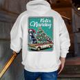 Boston Terrier Merry Christmas Tree Truck Dog X-Mas Men Zip Up Hoodie Back Print, Boston Terrier Christmas Hoodies, funny gift