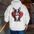 Boston Terrier Mom Dad Bostie Dog Lover Valentines Day Men Zip Up Hoodie Back Print, Boston Terrier Mom Hoodies, Boston Terrier Dad Hoodies, funny gift