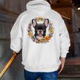 Boston Terrier Mom Floral Bostie Dog Lover Flowers Cute Men Zip Up Hoodie Back Print, Boston Terrier Mom Hoodies, funny gift