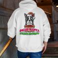 Boston Terrier Santa Claus Christmas Dog Men Zip Up Hoodie Back Print, Boston Terrier Christmas Hoodies, funny gift