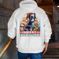 Boston Terrier Santa Claus Coffee Mug Merry Christmas Dogs Men Zip Up Hoodie Back Print, Boston Terrier Christmas Hoodies, funny gift