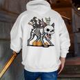 Boston Terrier Skeleton Mummy Witch Halloween Men Zip Up Hoodie Back Print, Boston Terrier Halloween Hoodies, funny gift