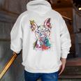 Boston Terrier Splash Men Zip Up Hoodie Back Print, funny gift