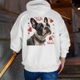 Boston Terrier Is My Valentine Cute Pet Dog Owner Valentine Men Zip Up Hoodie Back Print, funny gift