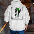 Cool Saint Patrick's Boston Terrier T Shirt For Dogs Lovers Men Zip Up Hoodie Back Print, funny gift