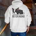 Cute Boston Terrier Boston Mama Men Zip Up Hoodie Back Print, funny gift