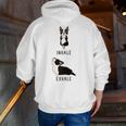 Inhale Exhale Yoga Boston Terrier Tshirt Men Zip Up Hoodie Back Print, funny gift