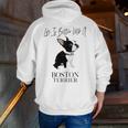 Life Is Better With A Boston Terrier Dog For Lover Men Zip Up Hoodie Back Print, funny gift