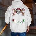 Most Likely Decorate Her Boston Terrier Dog Ugly Christmas Men Zip Up Hoodie Back Print, Boston Terrier Christmas Hoodies, funny gift