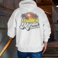 Myrtle Beach South Carolina Retro 70s Vintage Vacation Men Zip Up Hoodie Back Print, funny gift