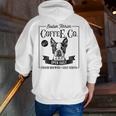 Retro Boston Terrier Coffee Dog Mom Coffee Lover Men Zip Up Hoodie Back Print, Boston Terrier Mom Hoodies, funny gift