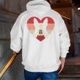 Retro Heart Boston Terrier Dog Vintage Valentine Men Zip Up Hoodie Back Print, funny gift