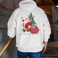 Santa Ugly Christmas Tree Lights Boston Terrier Dog Lover Men Zip Up Hoodie Back Print, Boston Terrier Christmas Hoodies, funny gift