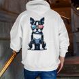 USA Flag Boston Terrier Best Dog Mom Ever 2025 Men Zip Up Hoodie Back Print, Boston Terrier Mom Hoodies, funny gift