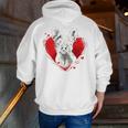 Valentine's Day Boston Terrier Dog Men Zip Up Hoodie Back Print, funny gift