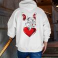Valentine's Day Boston Terrier Dog Vector Men Zip Up Hoodie Back Print, funny gift