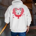 Valentine's Day Boston Terrier Heart Men Zip Up Hoodie Back Print, funny gift