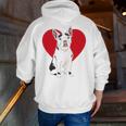 Valentine's Day Boston Terrier Lover Men Zip Up Hoodie Back Print, funny gift