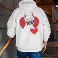 Valentine's Day Boston Terrier Men Zip Up Hoodie Back Print, funny gift