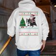Xmas Tree Lighting Santa Riding Boston Terrier Christmas Men Zip Up Hoodie Back Print, Boston Terrier Riding Hoodies, Boston Terrier Christmas Hoodies, funny gift