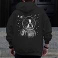 Astronaut Boston Terrier Space Galaxy Dog Lovers Men Zip Up Hoodie Back Print, funny design