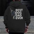Best Dog Dad Ever Boston Terrier Dog Lover For Dad Men Women Girls Kids Men Zip Up Hoodie Back Print, Couple Gifts, Boston Terrier Dad Gifts, funny design