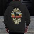 Best Dog Father Dad Vintage Boston Terrier For Men Women Men Zip Up Hoodie Back Print, Couple Gifts, Boston Terrier Dad Gifts, funny design