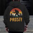 Bigfoot Sasquatch Prost Retro Bavarian Oktoberfest Men Women Men Zip Up Hoodie Back Print, funny design